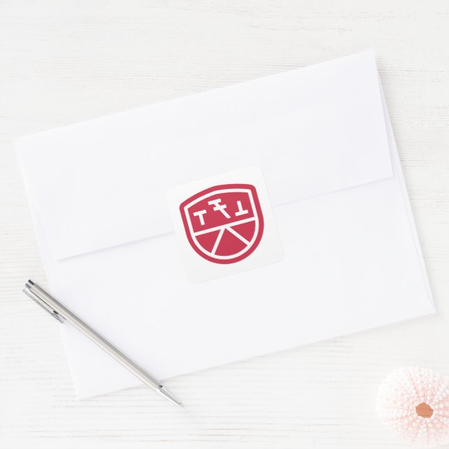 Phi Sigma Kappa Shield Square Sticker (Envelope)