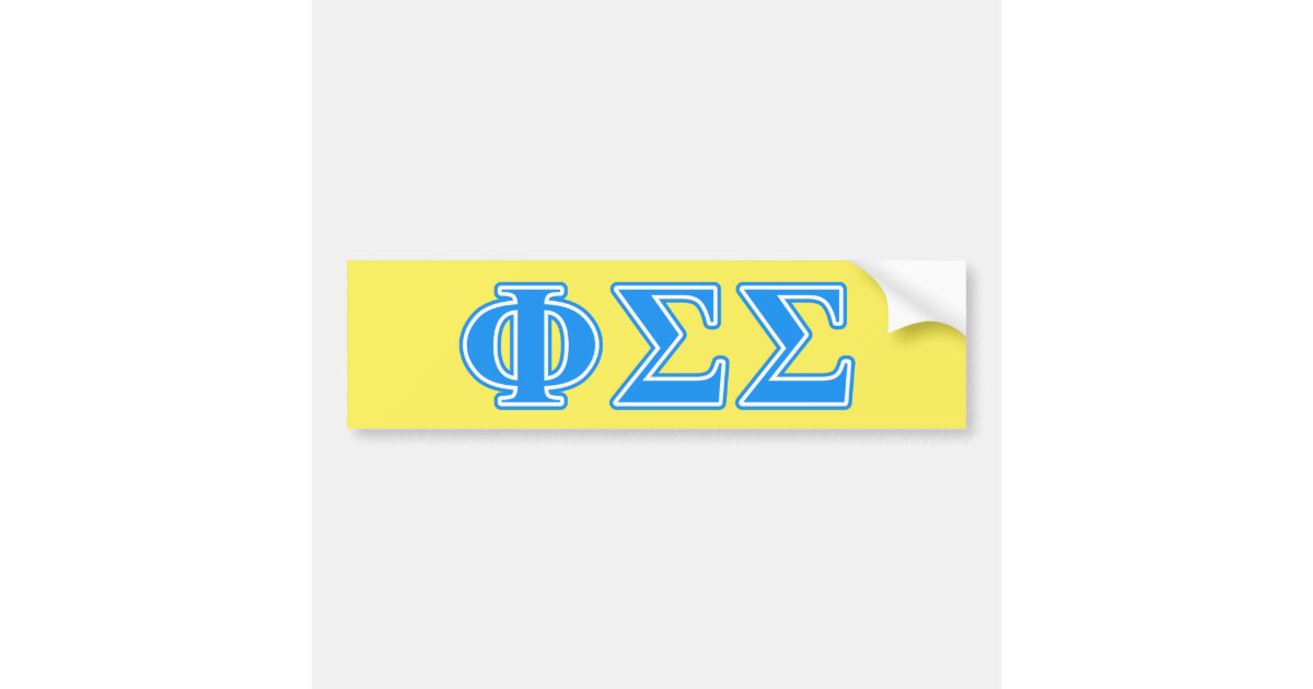 Phi Sigma Sigma Blue Letters Bumper Sticker