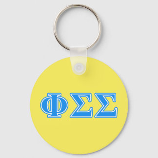 Phi Sigma Sigma Blue Letters Keychain
