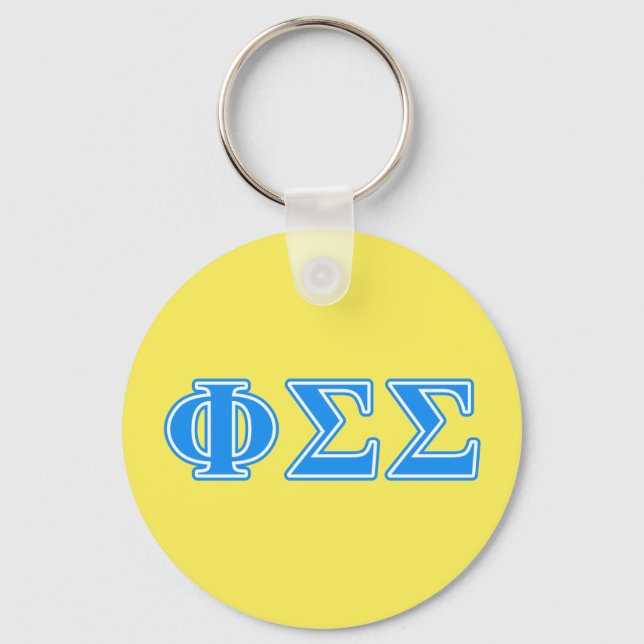 Phi Sigma Sigma Blue Letters Keychain (Front)