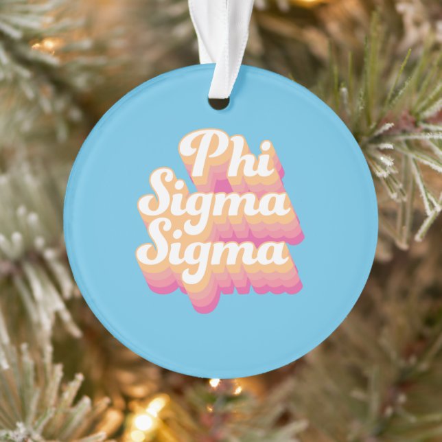 Phi Sigma Sigma | Groovy Script Ornament (Tree)