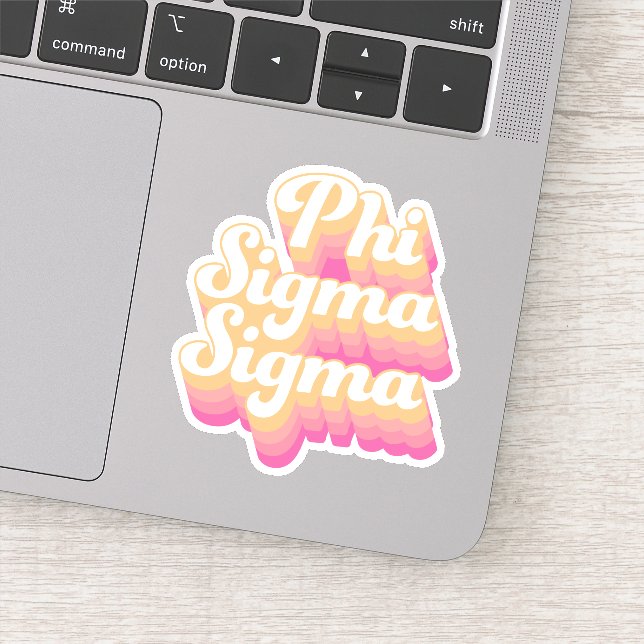 Phi Sigma Sigma | Groovy Script Sticker (Detail)