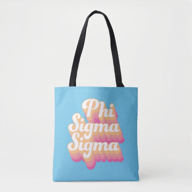 Phi Sigma Sigma | Groovy Script Tote Bag (Front)