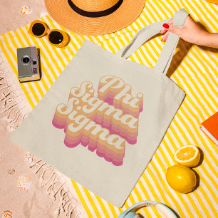 Phi Sigma Sigma Groovy Script Tote Bag