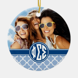 Phi Sigma Sigma | Monogram and Photo Ceramic Ornament