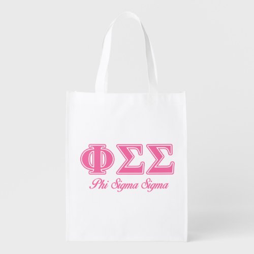 Phi Sigma Sigma Pink Letters Grocery Bag