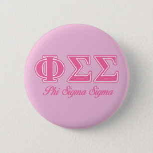 Phi Sigma Sigma Pink Letters Pinback Button