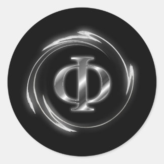 Phi symbol classic round sticker
