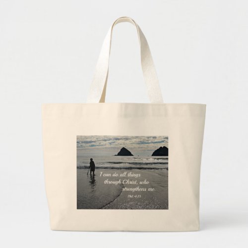 Phil 413 I can do all things through Christ Large Tote Bag