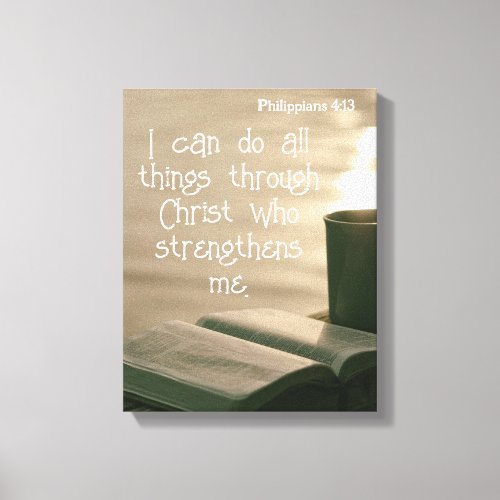 Phil 4 13  Motivational bible Quotes Verse Canvas Print