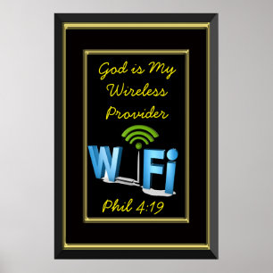 Phil 4:19 God is My Wireless Provider Poster