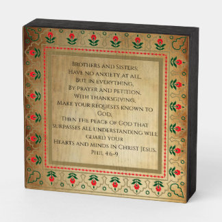 “PHIL 4:6-9” 6” x 6” Square Ornate Box Sign