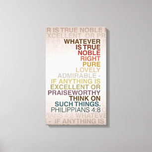 Phil 4:8 Wrapped Canvas 16x24 Print