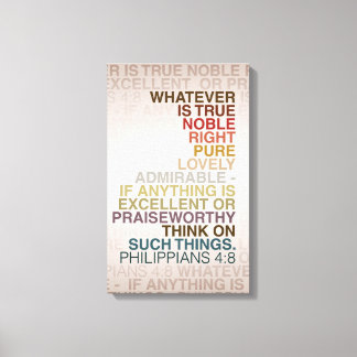 Phil 4:8 Wrapped Canvas 16x24 Print