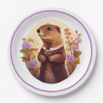 Phil B Groundhog Groundhog Day Party Paper Plates by ZazzleHolidays at Zazzle