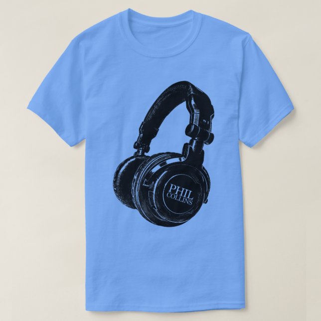 Phil Collins Retro Headphones T-Shirt (Design Front)