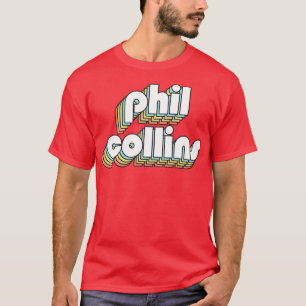 Phil Collins Retro Rainbow Typography Faded Style T-Shirt