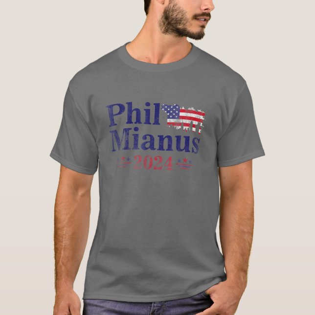 Phil Mianus Funny Presidential Election 2024 Parod T-Shirt (Front)