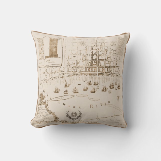 Philadelphia 1762, Replica Throw Pillow (Front)