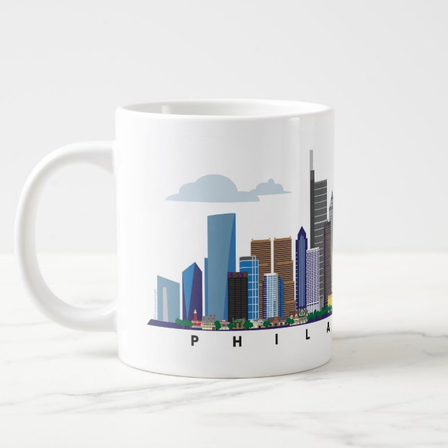 Philadelphia 2023 Panorama Giant Coffee Mug (Left)