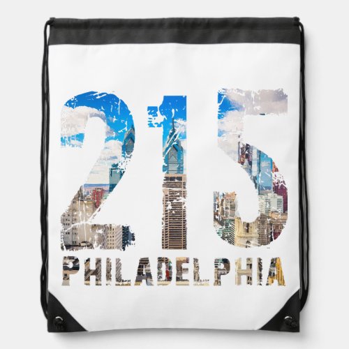Philadelphia 215 Philly 215 Pennsylvania Drawstring Bag