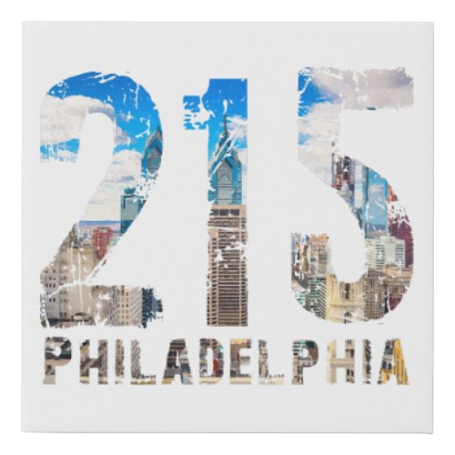 Philadelphia 215 Philly 215 Pennsylvania Faux Canvas Print