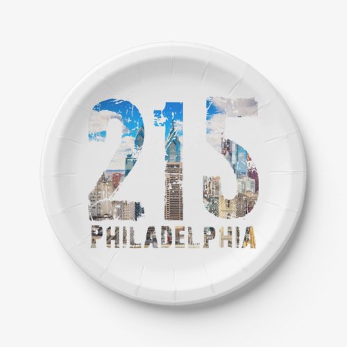Philadelphia 215 Philly 215 Pennsylvania Paper Plates