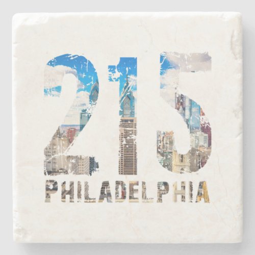 Philadelphia 215 Philly 215 Pennsylvania Stone Coaster