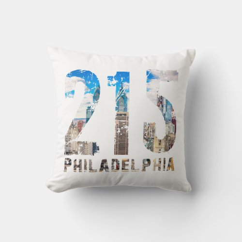 Philadelphia 215 Philly 215 Pennsylvania Throw Pillow