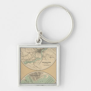 Philadelphia and Boston Keychain