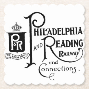 Philadelphia and Reading Railroad Logo Paper Coaster