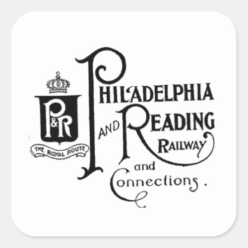 Philadelphia and Reading Railroad Logo    Square Sticker