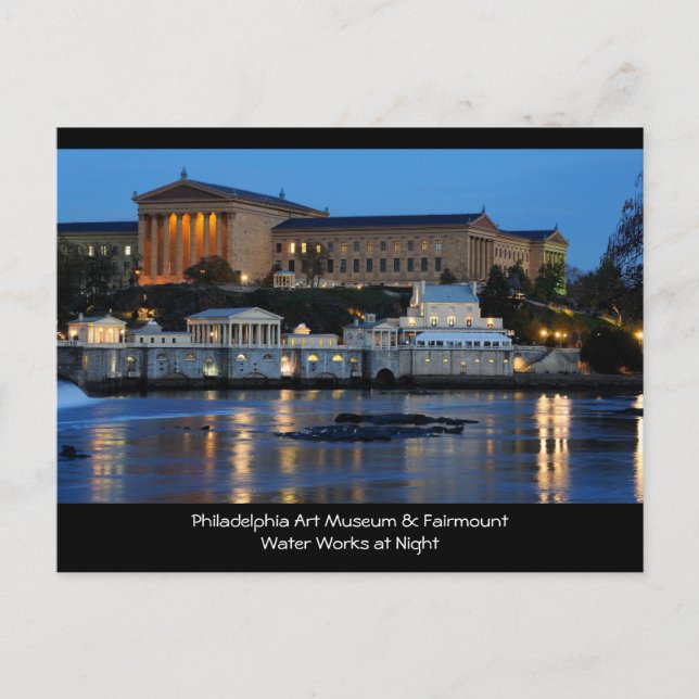 Philadelphia Art Museum and Fairmount Water Works Postcard (Front)