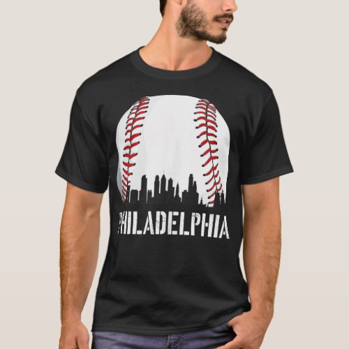 Philadelphia Baseball Philly Downtown Skyline s  T_Shirt