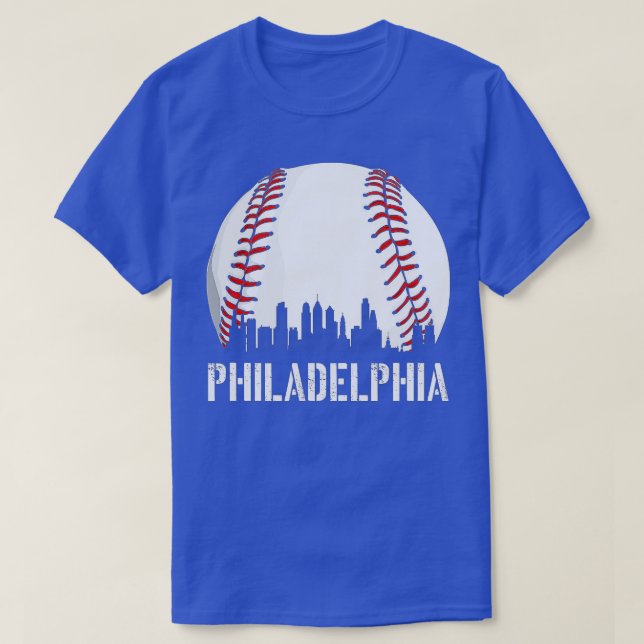Philadelphia Baseball Philly Downtown Skyline Shir T-Shirt (Design Front)