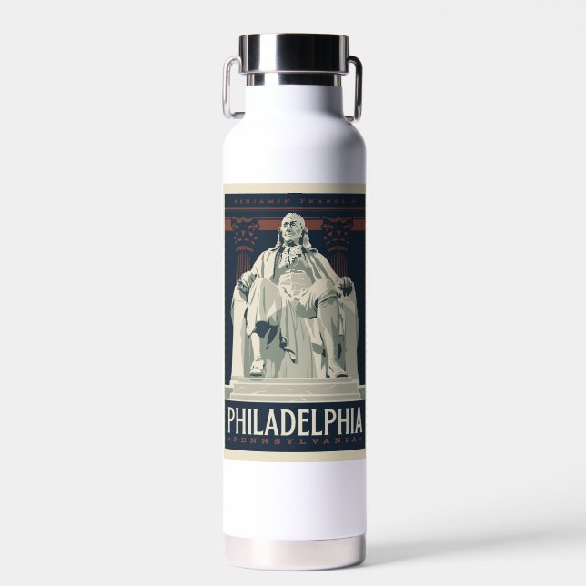 Philadelphia | Benjamin Franklin Institute Water Bottle (Front)