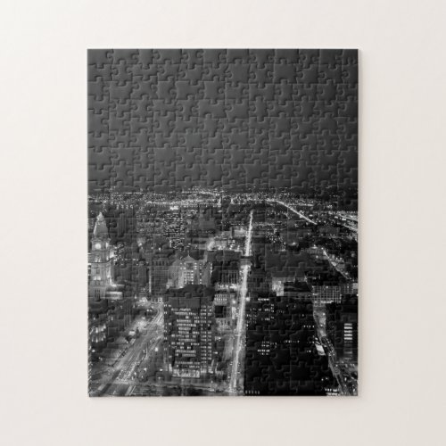 Philadelphia Black And White Skyline Jigsaw Puzzle