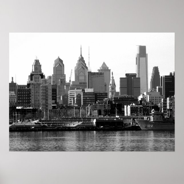 Philadelphia Black & White Skyline Print (Front)