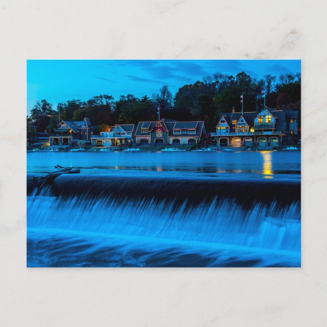 Philadelphia Boathouse Row At Sunset Postcard (Front)