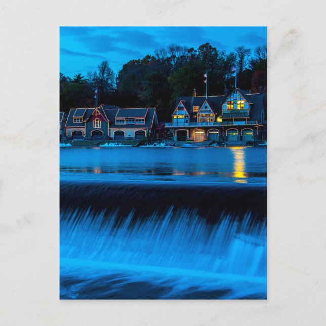 Philadelphia Boathouse Row At Sunset Postcard (Front)