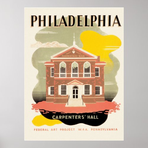 Philadelphia Carpenters Hall Poster