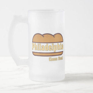 Philadelphia Cheese Steak, Frosted Glass Beer Mug