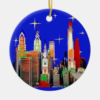 Philadelphia Christmas, add text Ceramic Ornament
