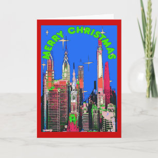Philadelphia Christmas Sky Holiday Card