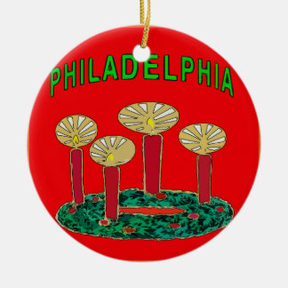 Philadelphia Christmas Tree Ceramic Ornament