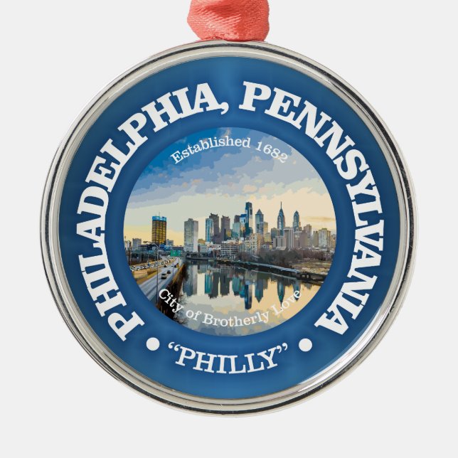 Philadelphia (cities) metal ornament (Front)