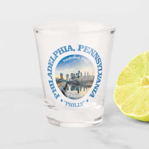 Philadelphia cities shot glass