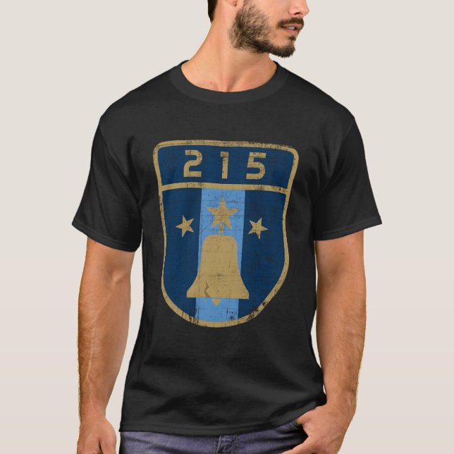 Philadelphia City 215 Star Badge T-Shirt (Front)