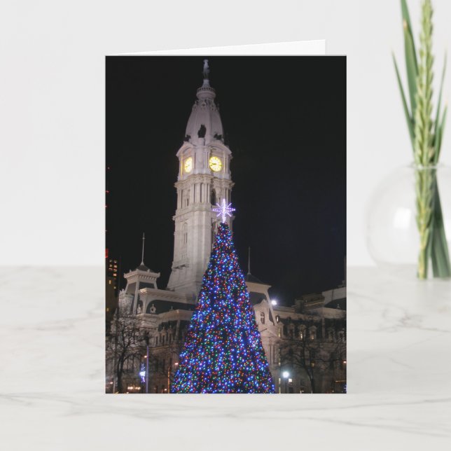 Philadelphia City Hall at Christmas Holiday Card (Front)