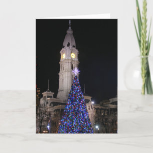Philadelphia City Hall at Christmas Holiday Card
